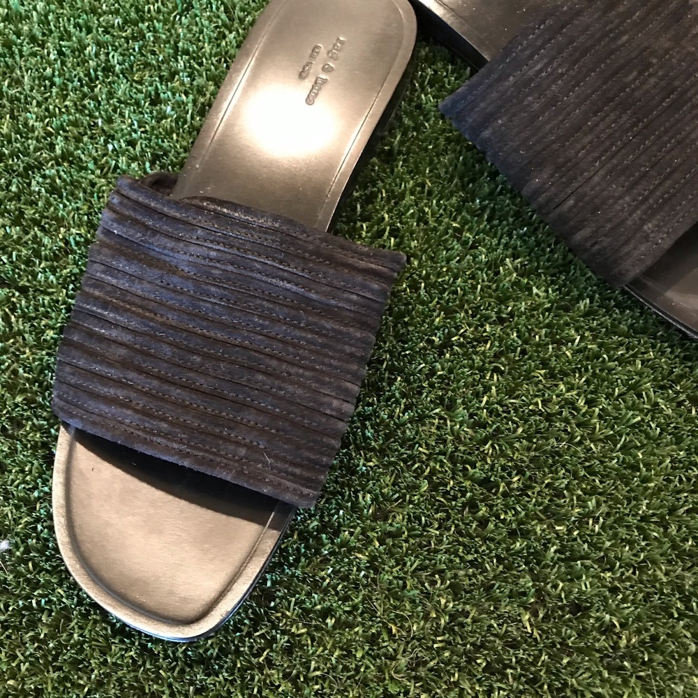 rag & bone black suede Cameron sandals